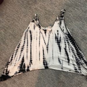 Blue and White Tie Dye Tank Top